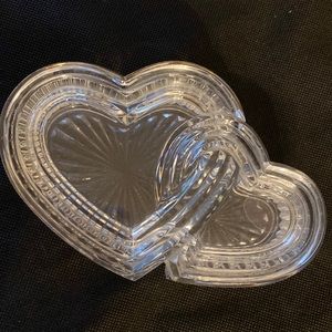 Vintage Lead Crystal Trinket heart holder